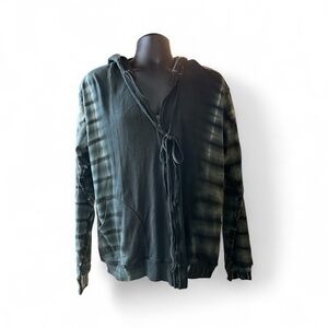 Kathmandu Imports Black Tie-Dye Zip Front Hoodie NWT